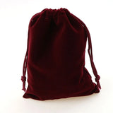 Wine Red Velvet Jewelry Bags 20pcs Drawstring Pouches DIY Women Jewellery Pouch