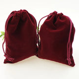 Wine Red Velvet Jewelry Bags 20pcs Drawstring Pouches DIY Women Jewellery Pouch