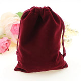 Wine Red Velvet Jewelry Bags 20pcs Drawstring Pouches DIY Women Jewellery Pouch