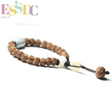 Natural Rudraksha Beads Bracelet with Shoushan Stone Charm