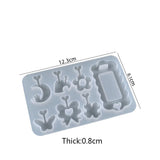 7 Cavity Resin Mold for Jewelry Making DIY Keychain Crafts Pendant Silicone Moul