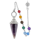 7 Chakra Amethyst Pendant Pendulum Reiki Healing Women Chakra Amulet