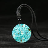 7 Chakra Stone Necklace Metatron Cube Pendant Orgone Lapis Lazuli