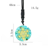 7 Chakra Stone Necklace Metatron Cube Pendant Orgone Lapis Lazuli