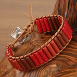 7 Chakra Bracelet Natural Stone Leather Yoga Couple Woman