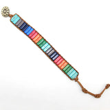 7 Chakra Bracelet Natural Stone Leather Yoga Couple Woman