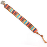 7 Chakra Bracelet Natural Stone Leather Yoga Couple Woman