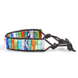 7 Chakra Tube Beads Leather Wrap Bracelet Couples Bracelets
