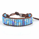 7 Chakra Tube Beads Leather Wrap Bracelet Couples Bracelets