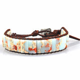 7 Chakra Tube Beads Leather Wrap Bracelet Couples Bracelets