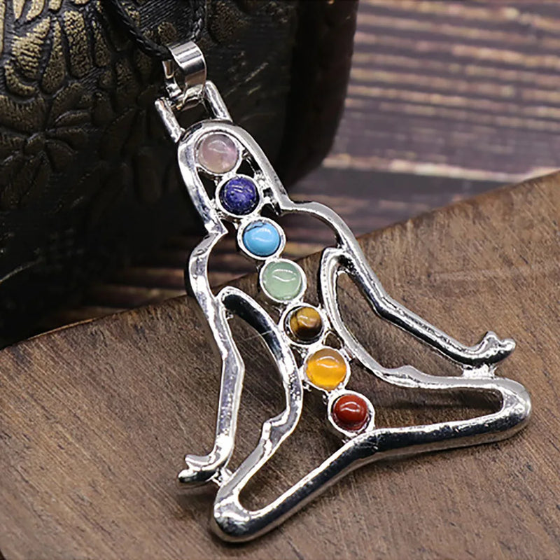 7 Chakra Charms Buddha Yoga Meditation Pendant Necklace