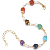 7 Chakra Crystal Bracelets Reiki Healing Stone Beads Ankle Bracelets