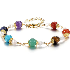 7 Chakra Crystal Bracelets Reiki Healing Stone Beads Ankle Bracelets