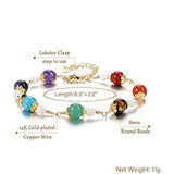 7 Chakra Crystal Bracelets Reiki Healing Stone Beads Ankle Bracelets