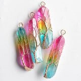 7 Chakra Crystal Natural Rainbow Stone Quartz tree of life Pendant Necklace
