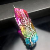 7 Chakra Crystal Natural Stone Pendant Necklace Reiki Healing Chakra Jewelry