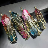7 Chakra Crystal Natural Stone Pendant Necklace Reiki Healing Chakra Jewelry