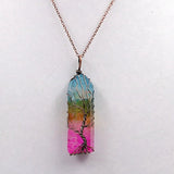 7 Chakra Crystal Natural Stone Pendant Necklace Reiki Healing Chakra Jewelry