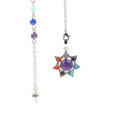 7 Chakra Crystal Pendants Flower Chakras Amethysts Pink Quartz