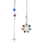 7 Chakra Crystal Pendants Flower Chakras Amethysts Pink Quartz