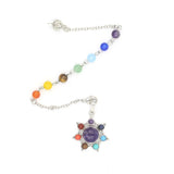 7 Chakra Crystal Pendants Flower Chakras Amethysts Pink Quartz