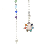 7 Chakra Crystal Pendants Flower Chakras Amethysts Pink Quartz