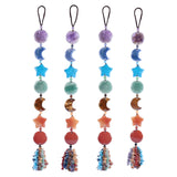 7 Chakra Crystal Star Hanging Ornament Chip Stones Tassels Feng Shui Home Car