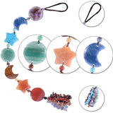 7 Chakra Crystal Star Hanging Ornament Chip Stones Tassels Feng Shui Home Car