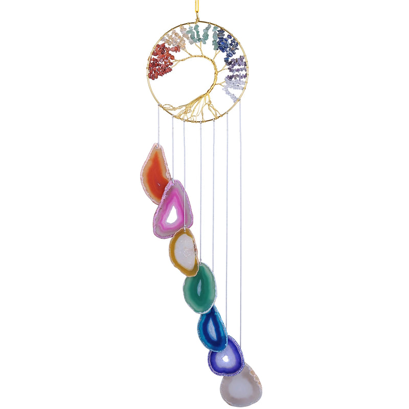 7 Chakra Crystal Tree of Life Wind Chimes Home Decor