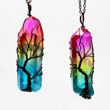 7 Chakra Crystal Tree of Life Pendant Necklace