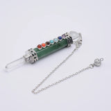 7 Chakra Pink Crystal Quartz Pendulum for Dowsing