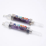 7 Chakra Pink Crystal Quartz Pendulum for Dowsing