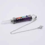7 Chakra Pink Crystal Quartz Pendulum for Dowsing