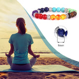 7 Chakra Gem Stone Beads Pendant Necklace Yoga Healing Balancing