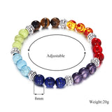 7 Chakra Gem Stone Beads Pendant Necklace Yoga Healing Balancing