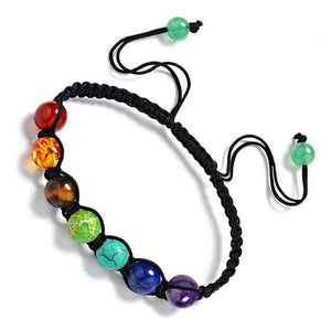 7 Chakra Healing Balance Natural Stones Beads Bracelet Bangle