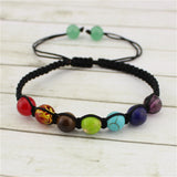 7 Chakra Healing Balance Natural Stones Beads Bracelet Bangle