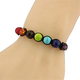 7 Chakra Healing Balance Natural Stones Beads Bracelet Bangle