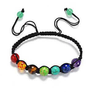 7 Chakra Healing Balance Natural Stones Beads Bracelet Bangle