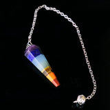 7 Chakra Healing Crystal Pendulum Reiki Natural Stone Pendant