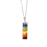 7 Chakra Natural Gravel Decoration Hexagonal Column Faceted Prism Reiki Crystal