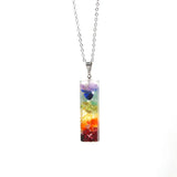 7 Chakra Natural Gravel Decoration Hexagonal Column Faceted Prism Reiki Crystal