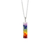 7 Chakra Natural Gravel Decoration Hexagonal Column Faceted Prism Reiki Crystal