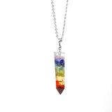 7 Chakra Natural Gravel Decoration Hexagonal Column Faceted Prism Reiki Crystal