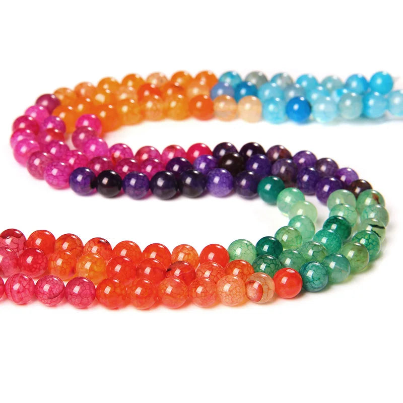 7 Chakra Natural Stone Agates Beads for Jewelry Making DIY