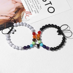 7 Chakra Stone Beads Bracelet Healing Prayer Charms Couple Yoga Jewelry