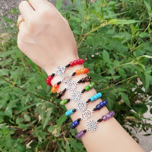 7 Chakra Natural Stone Healing Bracelet Classic Boho Adjustable