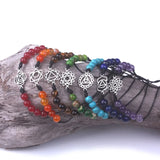 7 Chakra Natural Stone Healing Bracelet Classic Boho Adjustable