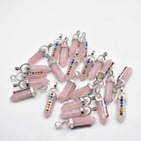 7 Chakra Natural Stone Roses Quartz Pendant for DIY Jewelry Making