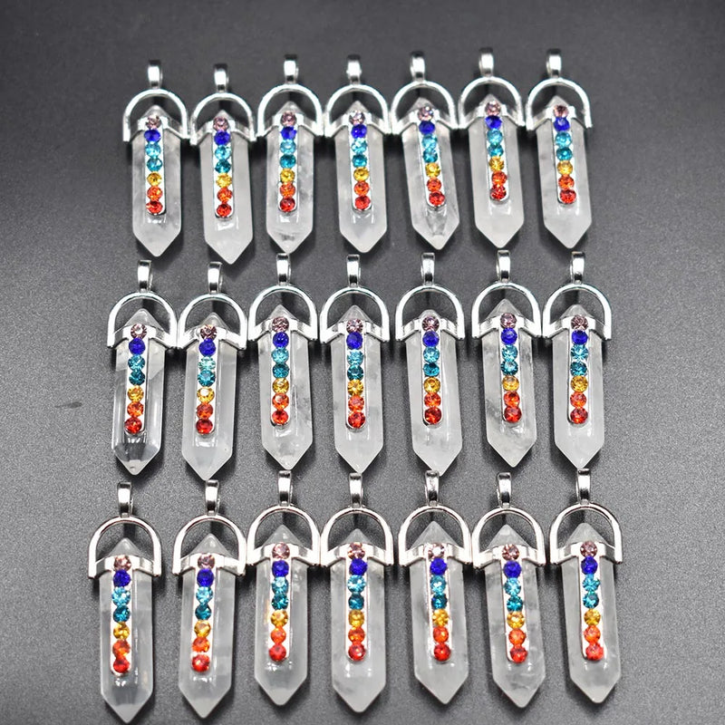 7 Chakra Natural Crystal Pendant for DIY Jewelry Making Necklace Accessories